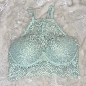 PINK Victoria’s Secret eyelash lace high neck bralette